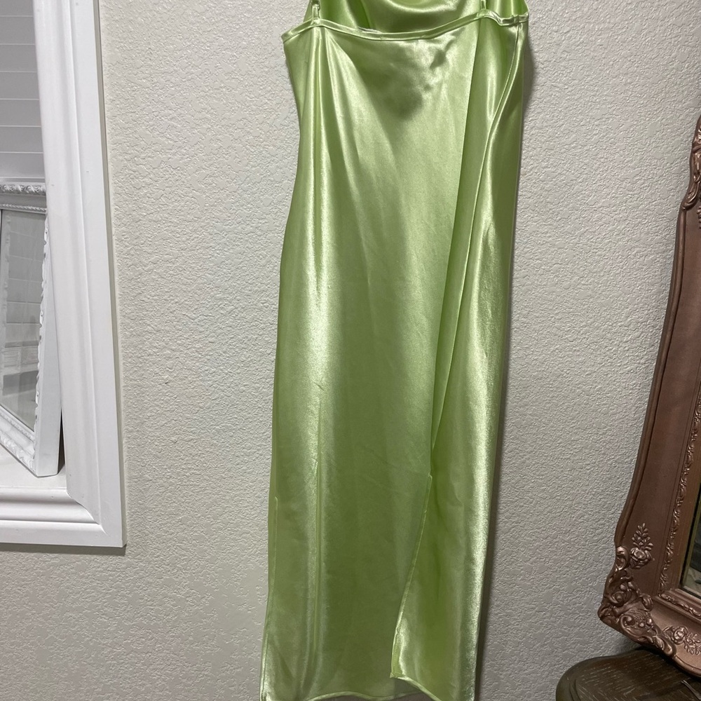 Satin Green Slip Dress